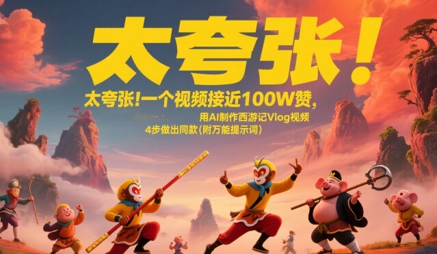 图片[1]-太夸张！一个视频接近100W赞，用AI制作西游记Vlog视频，全流程拆解来了(附万能提示词)-E六资源