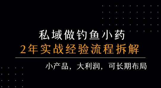 私域做钓鱼小药 每单利润3张+ 详细流程拆解-E六资源