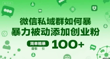 图片[1]-微信私域群如何暴力被动添加创业粉，简单粗暴，日引100+-E六资源