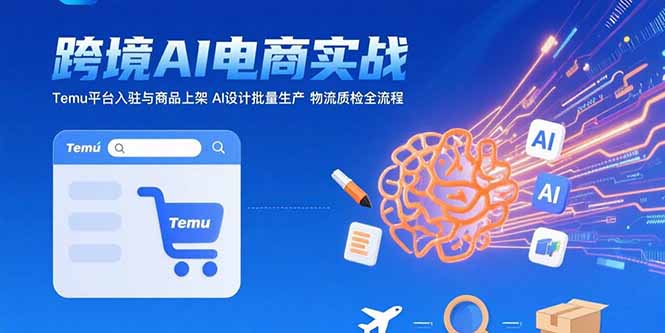 AI+跨境电商实战：Temu平台入驻与商品上架 AI设计批量生产 物流质检全流程-E六资源