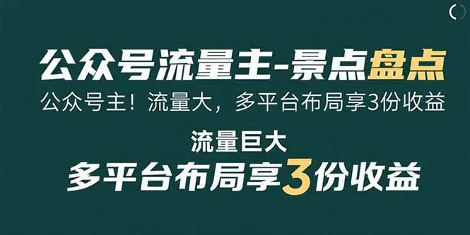 图片[1]-公众号流量主-景点盘点 流量巨大 多平台布局享3份收益-E六资源