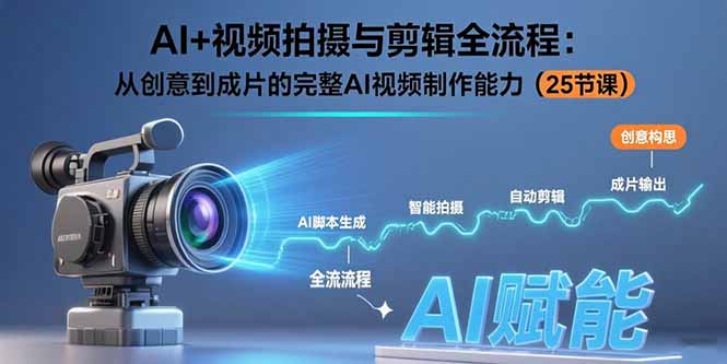 AI+视频拍摄与剪辑全流程：从创意到成片的完整AI视频制作能力（25节课）-E六资源