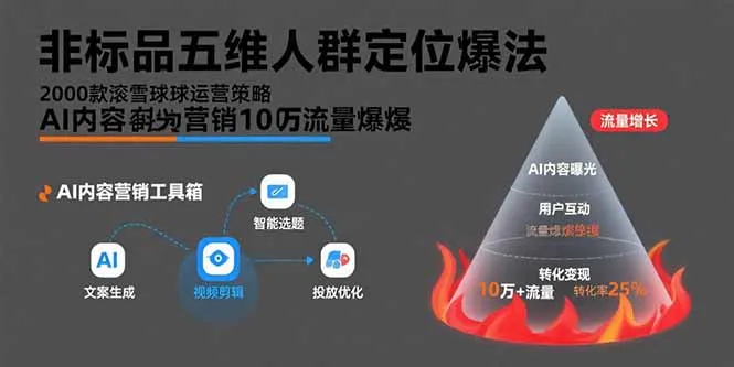 图片[1]-非标品五维人群定位法，2000款滚雪球运营策略，AI内容营销10万流量引爆-E六资源