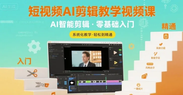 图片[1]-短视频AI剪辑教学视频课，入门到精通-E六资源