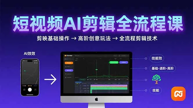 图片[1]-短视频AI剪辑技能，从剪映基础操作到高阶创意玩法，全流程剪辑技术-E六资源