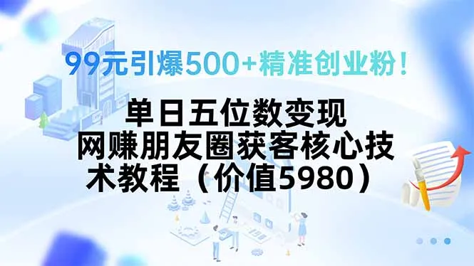 图片[1]-99元引爆500+精准创业粉！单日五位数变现，网赚朋友圈获客核心技术教程…-E六资源