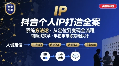 图片[1]-抖音个人IP系统落地实操大课，实操课程，辅助落地-E六资源