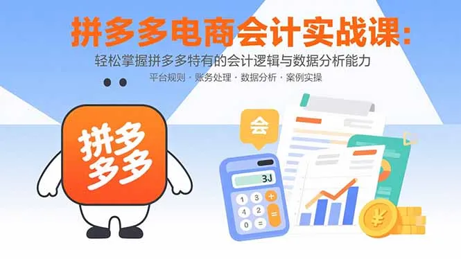 图片[1]-拼多多电商会计实战课：轻松掌握拼多多特有的会计逻辑与数据分析能力-E六资源