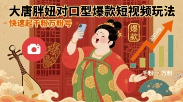 图片[1]-大唐胖妞对口型爆款短视频玩法，快速起千粉万粉号-E六资源