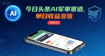 图片[1]-今日头条AI军事赛道，单日收益多张 ，手机可做【附指令】-E六资源