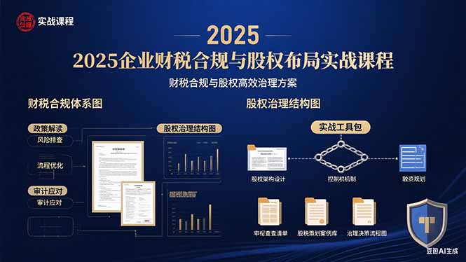 2025企业财税合规与股权布局的实战课程：财税合规与股权高效治理方案-E六资源